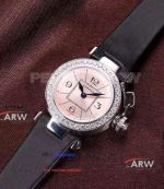 Perfect Replica Cartier Miss Pasha Diamond Watch 28mm Pink Dial